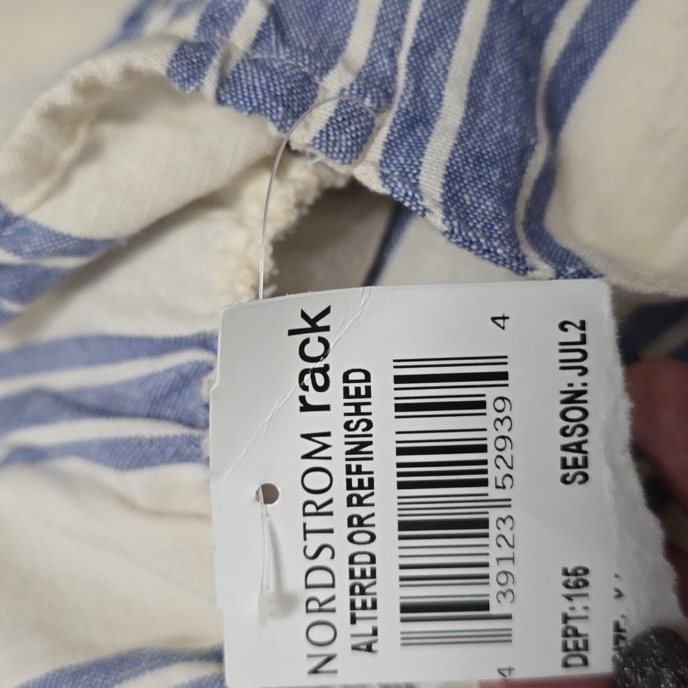 Roxy Striped Blue and White Dress Sz Xl Nwt - Picture 7 of 8
